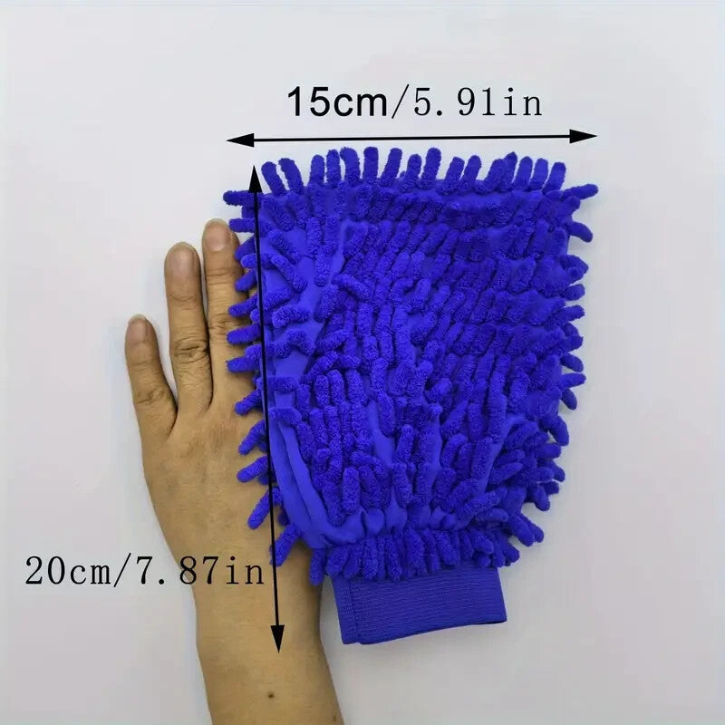 2 X CHENILLE Microfibre Car Wash Mitt Soft Noodle Cleaning/ Detailing Size S/M