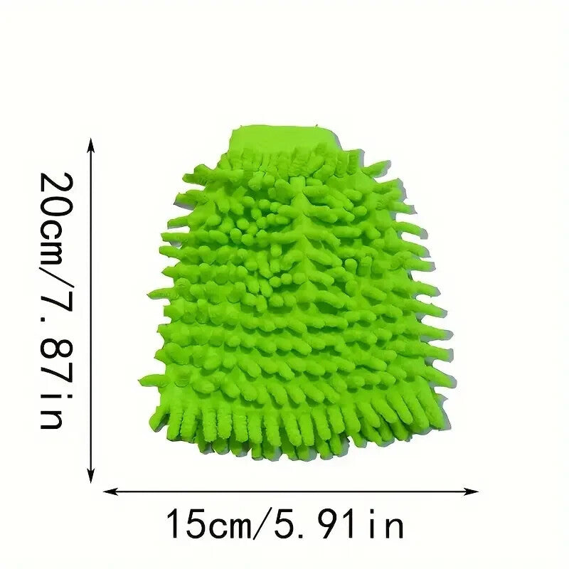2 X CHENILLE Microfibre Car Wash Mitt Soft Noodle Cleaning/ Detailing Size S/M