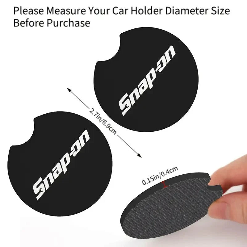 2pc Set Snap On Tools Car Cup Holder Coaster Mats, Anti-Slip, 7CM, Water Bottle Pad
