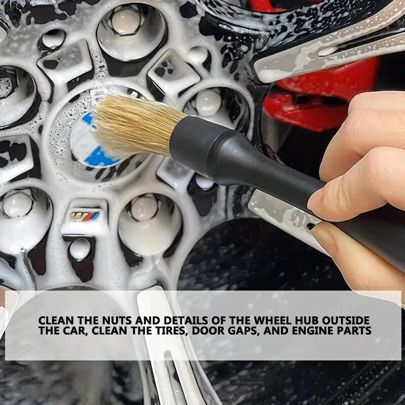 Car Detailing Brush Set 3pcs Premium Quality Fine Soft Interchangeable Heads