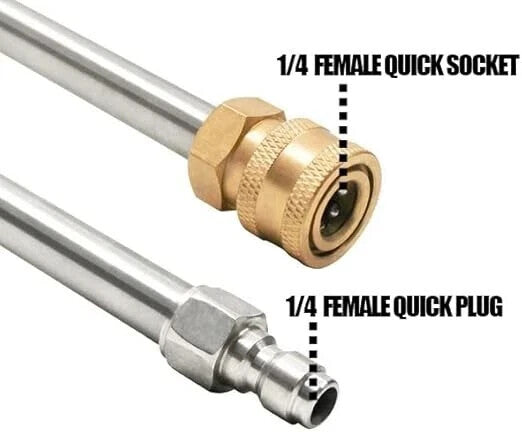 Pressure Washer Lance Curved Extension Wand 1/4" Quick Release And 5 Nozzles