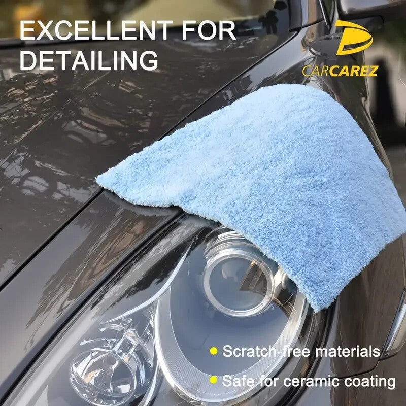 450gsm Edgeless Microfibre Cloths x 6 -Light Blue Microfiber Car Detailing 40x40