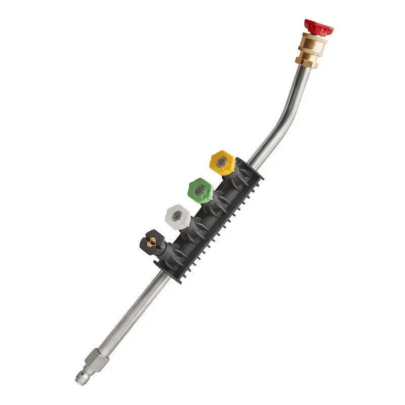 Pressure Washer Lance Curved Extension Wand 1/4" Quick Release And 5 Nozzles