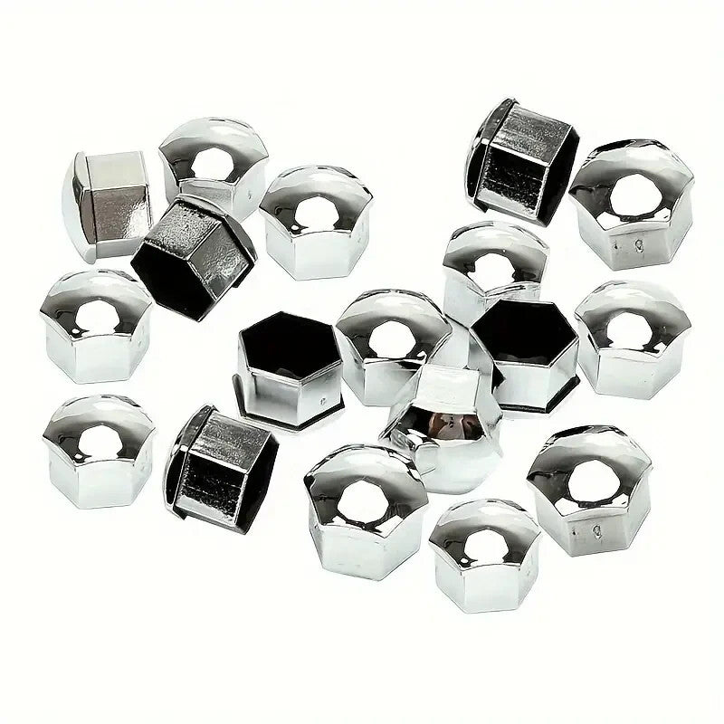 Chrome Wheel Nut Bolt Covers Universal 17mm 20PCS