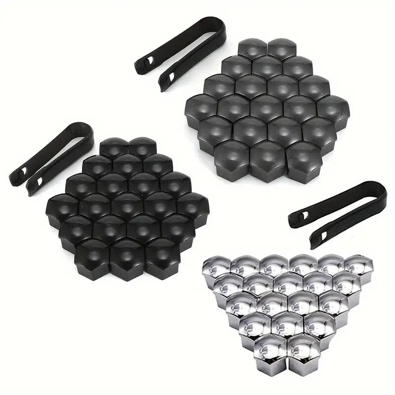 Grey Wheel Nut Bolt Covers Universal 17mm 20PCS