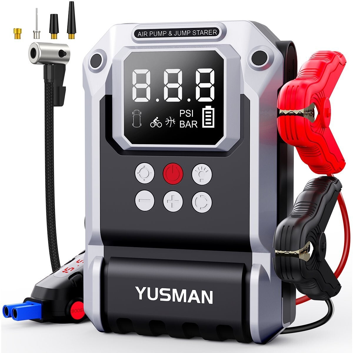 8000A 3 in 1 Car Jump Starter Air Compressor Pack USB LED Power Bank Battery Kit