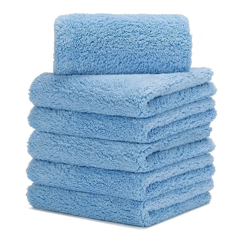 450gsm Edgeless Microfibre Cloths x 6 -Light Blue Microfiber Car Detailing 40x40
