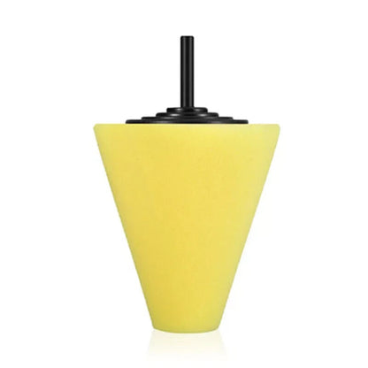 Shinemate Foam Drill Polishing Cone Yellow- Heavy Cutting- Wheel Polishing Etc