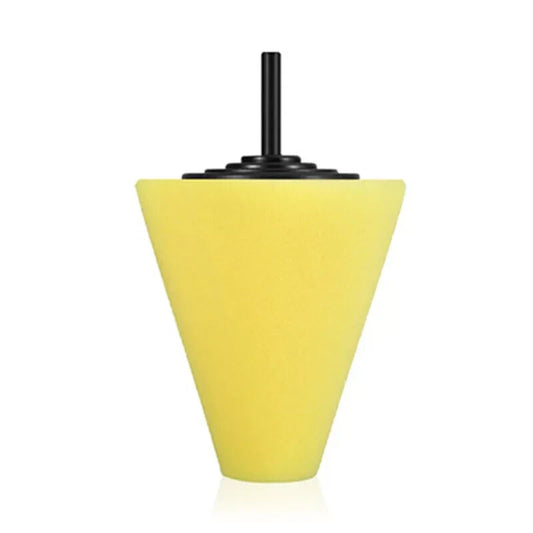Shinemate Foam Drill Polishing Cone Yellow- Heavy Cutting- Wheel Polishing Etc