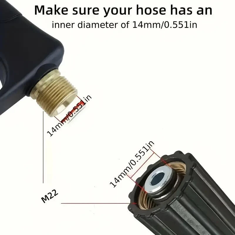 Stubby Nose Domestic Pressure Washer Trigger Gun M22 14mm- 1\4 Quick Connect Gun