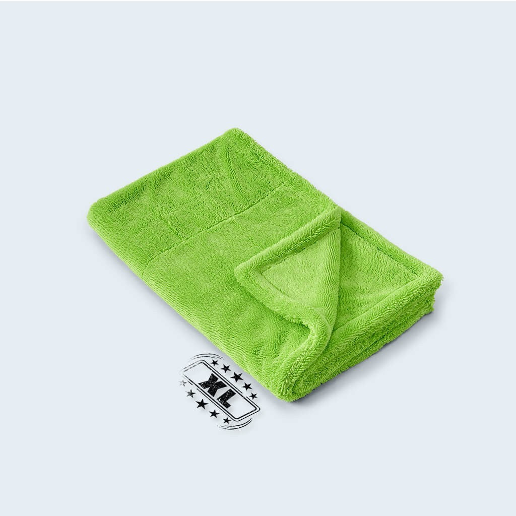 Duel Autocare - XL Green Triple Twisted Loop Drying Towel - 50x80cm- 1400 GSM