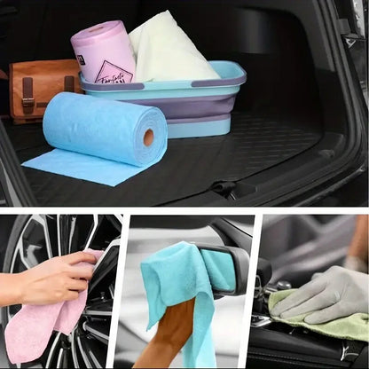 50 PCS Microfibre Tear-Off Cloth Roll Soft & Reusable Lint Free 180GSM Blue
