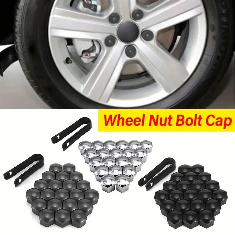 Chrome Wheel Nut Bolt Covers Universal 17mm 20PCS