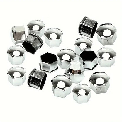 Chrome Wheel Nut Bolt Covers Universal 17mm 20PCS