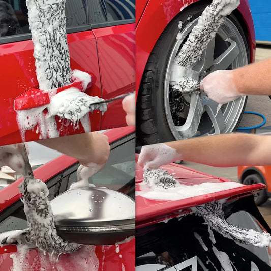 The Microfiber Flosser - Coral Plush Cleaning Towel -Long Belt Hub- Detail Towel