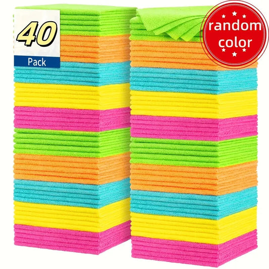 40Pk Microfiber General Cleaning Cloths Lint Free Microfibre Kitchen Car Polishing Towel